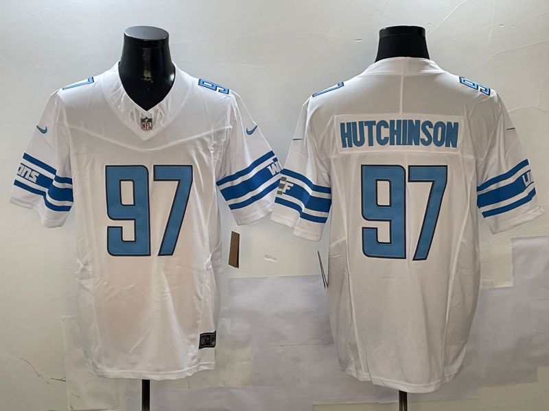 Men Detroit Lions #97 Hutchinson White three generations 2024 Nike Limited NFL Jersey style 0102